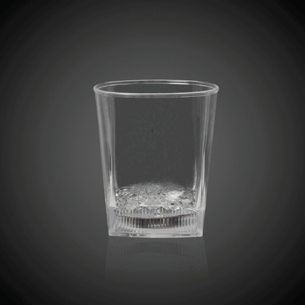 LED Light Up 10 Oz Square Bottom Rock Glass