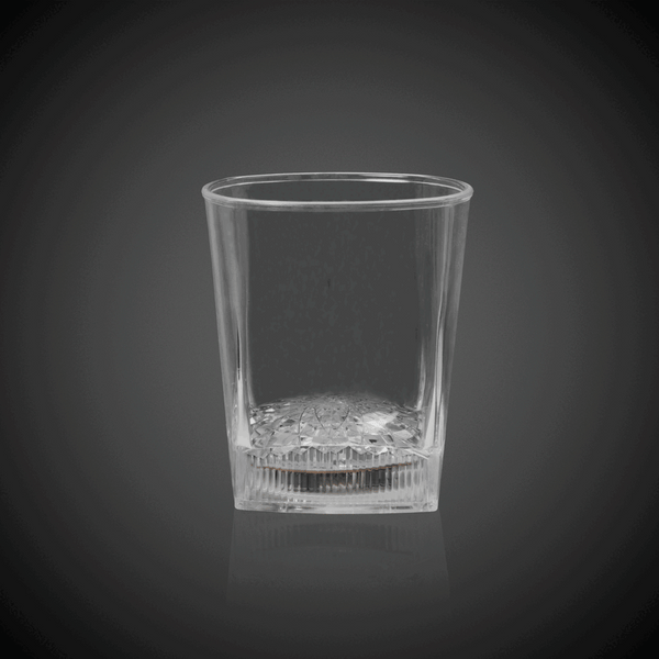LED Light Up 10 Oz Square Bottom Rock Glass