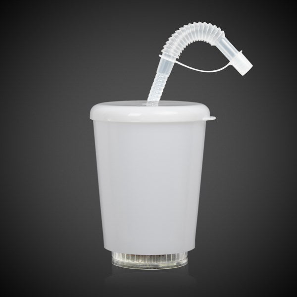 LED Light Up 12 Oz Cup With Lid & Straw