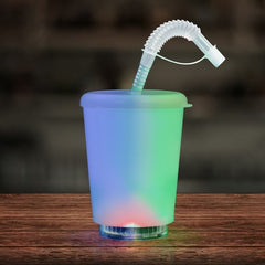 LED Light Up 12 Oz Cup With Lid & Straw