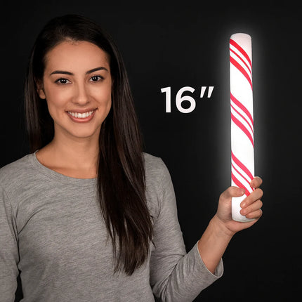 LED Light Up 16" Christmas Flashing Candy Cane Foam Sticks
