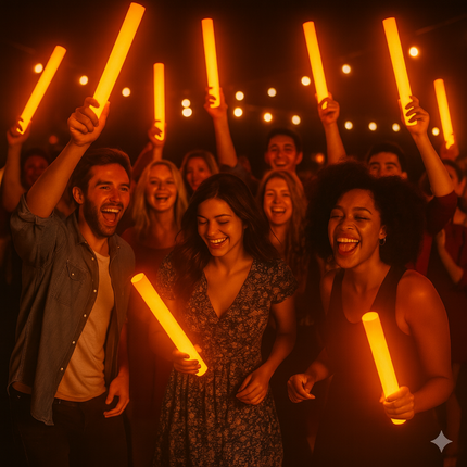 LED Light Up 16 Inch Orange Foam Sticks