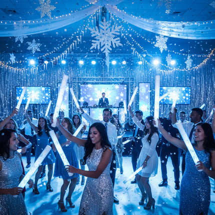 LED Light Up 16 Inch Snowflakes Print Foam Stick Baton
