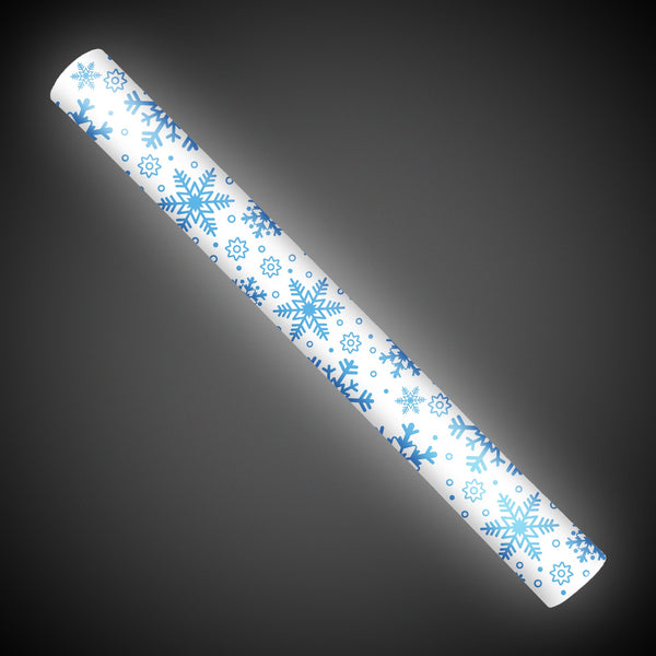 LED Light Up 16 Inch Snowflakes Print Foam Stick Baton