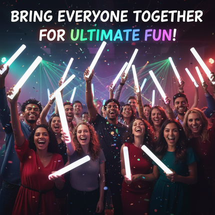 LED Light Up Flashing 16 Inch White Foam Sticks