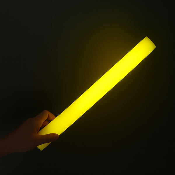 LED Light Up Flashing 16 Inch Yellow Foam Stick Baton