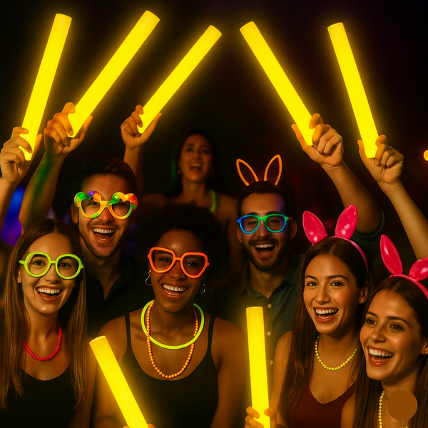 LED Light Up 16 Inch Yellow Foam Sticks