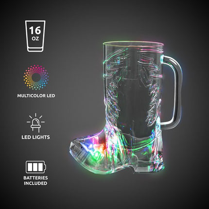 LED Light Up 16 Oz Cowboy Boot Mug