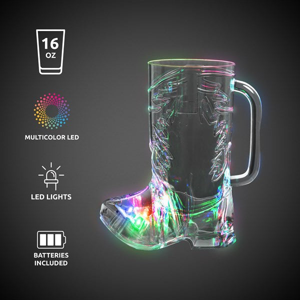 LED Light Up 16 Oz Cowboy Boot Mug
