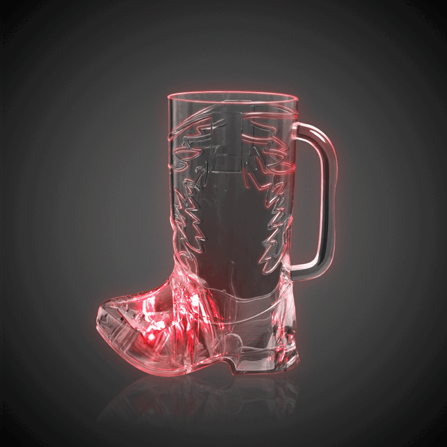 LED Light Up Flashing 16 Oz Cowboy Boot Cup