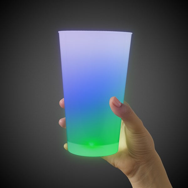 LED Light Up Rainbow 16 Oz Pint Glass