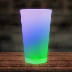 LED Light Up Rainbow 16 Oz Pint Glass