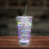 LED Multi-Color Light Up 16 Oz String Double Wall Tumbler With Lid & Straw