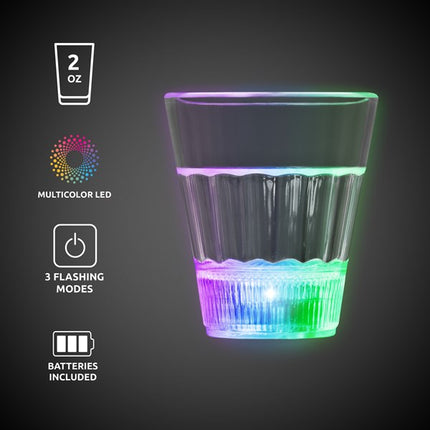 LED Light Up 2 Oz Rainbow Shot Glass