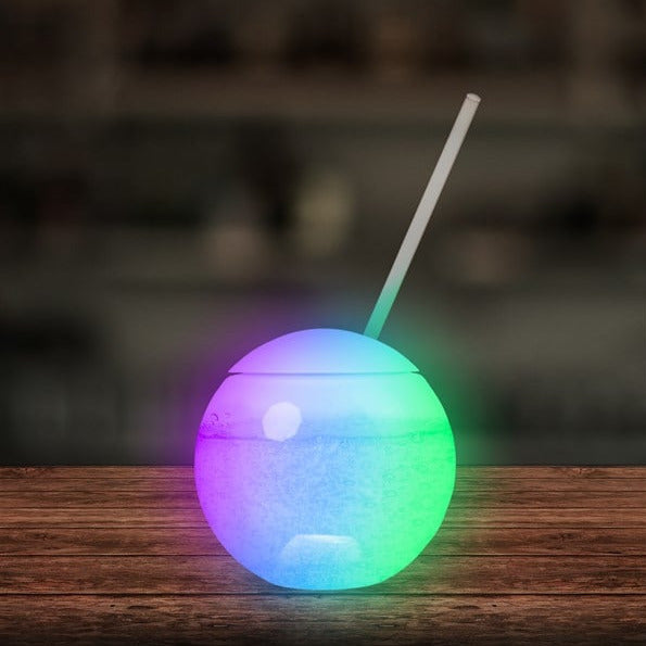 LED Light Up 20 Oz Glass Ball Tumbler - Multi Color