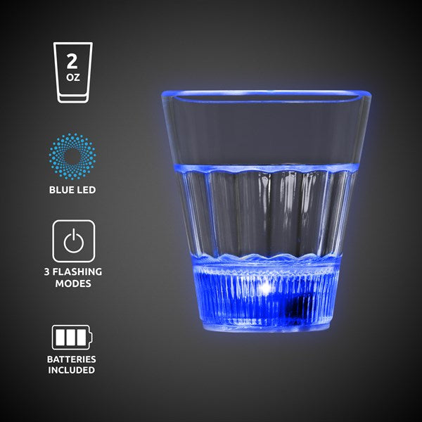 LED Light Up Blue 2 Oz Glow Shot Glass