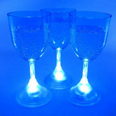 LED Light Up Blue Flashing 11 Oz Wine Glasses