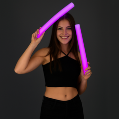 LED Light Up Flashing 16 Inch Purple Foam Stick Baton