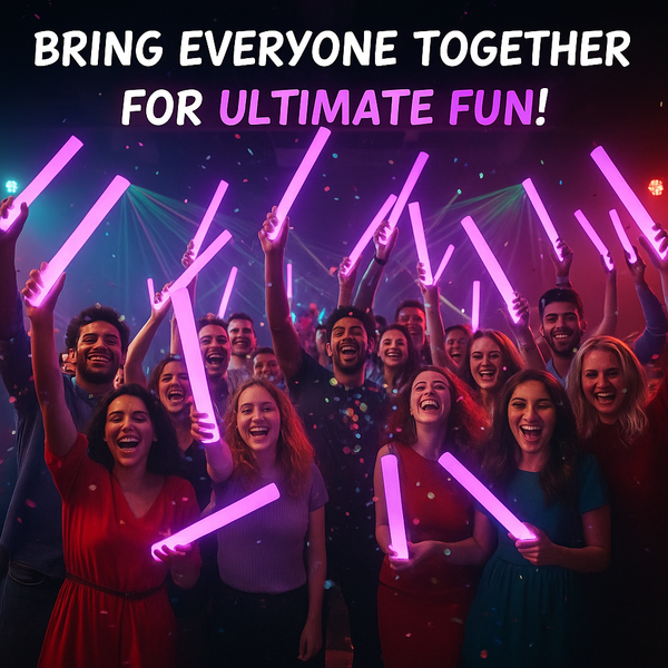 LED Light Up Flashing Purple Foam Sticks