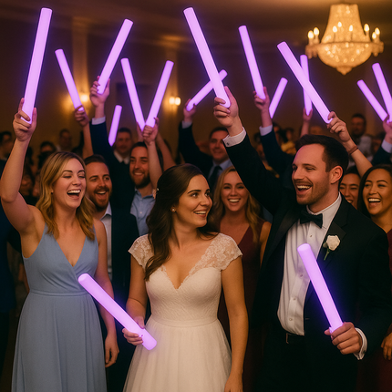 LED Light Up Flashing Purple Foam Sticks