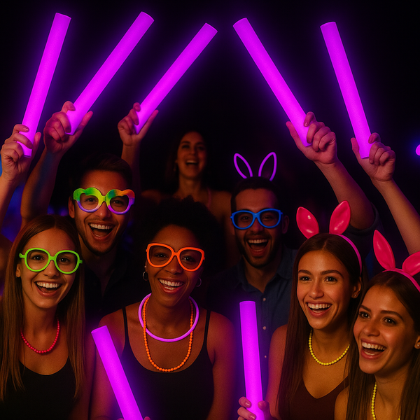 LED Light Up Flashing Purple Foam Sticks