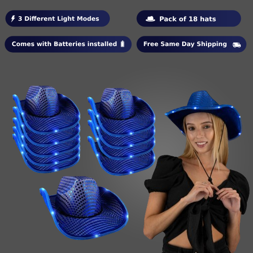 LED light up blue hat 