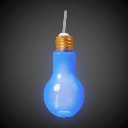 LED Light Up Bulb Cup with Lid & Straw