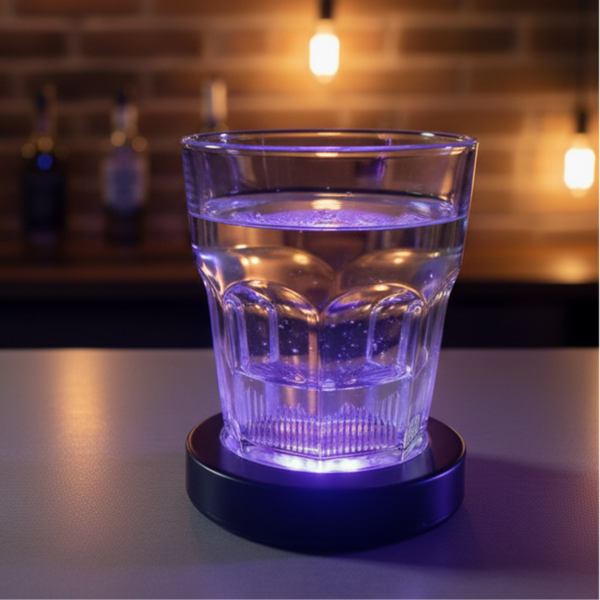 LED Light Up Drink Coasters - UV Black Light