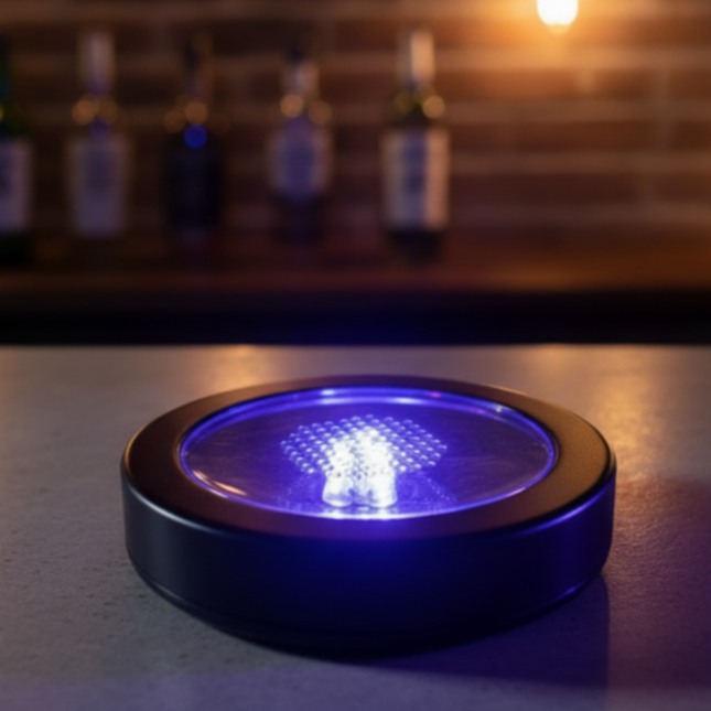 LED Light Up Drink Coasters - UV Black Light