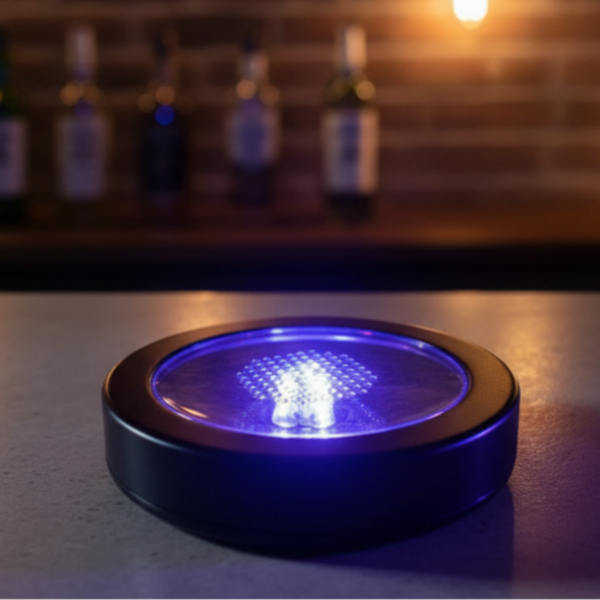 LED Light Up Drink Coasters - UV Black Light