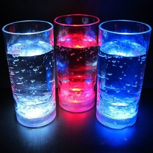 LED Light Up Flashing 12 Oz Tumbler Highball Glasses - Multi Color