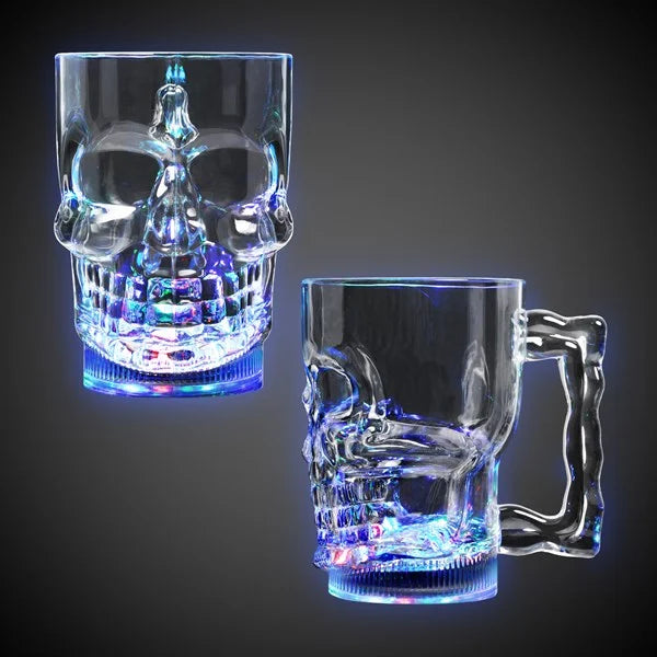 LED Light Up Multi-color Flashing 14 Oz Skull Mug