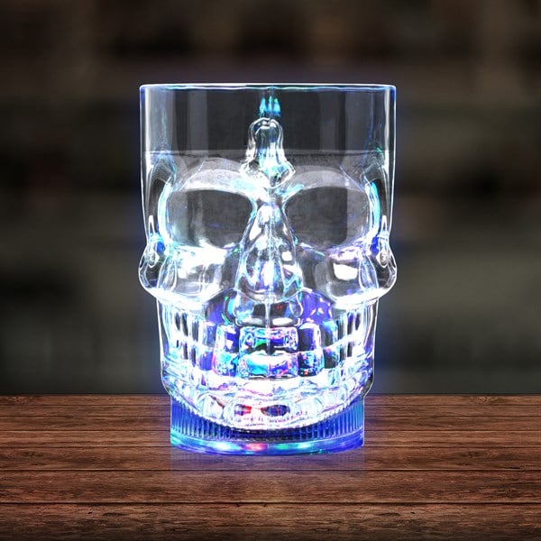 LED Light Up Multi-color Flashing 14 Oz Skull Mug