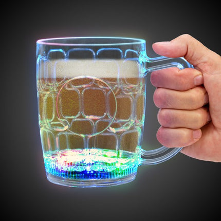 LED Multi Color Flashing 16 Oz Dimple Beer Mug