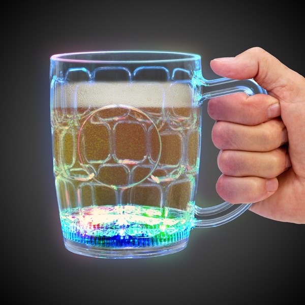 LED Multi Color Flashing 16 Oz Dimple Beer Mug