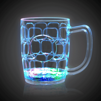 LED Multi Color Flashing 16 Oz Dimple Beer Mug