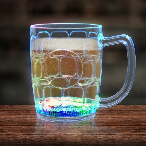 LED Multi Color Flashing 16 Oz Dimple Beer Mug
