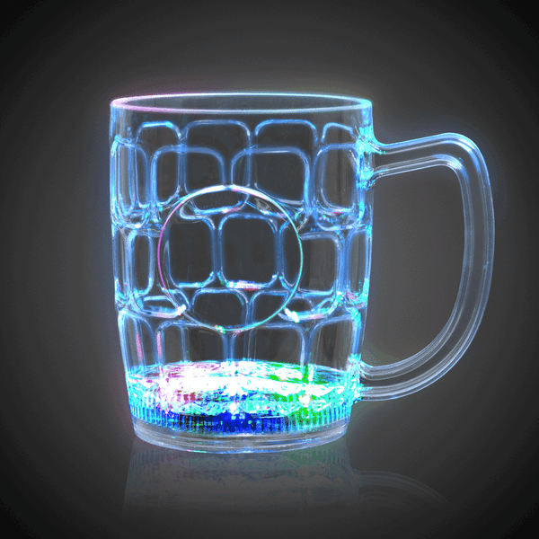 LED Multi Color Flashing 16 Oz Dimple Beer Mug
