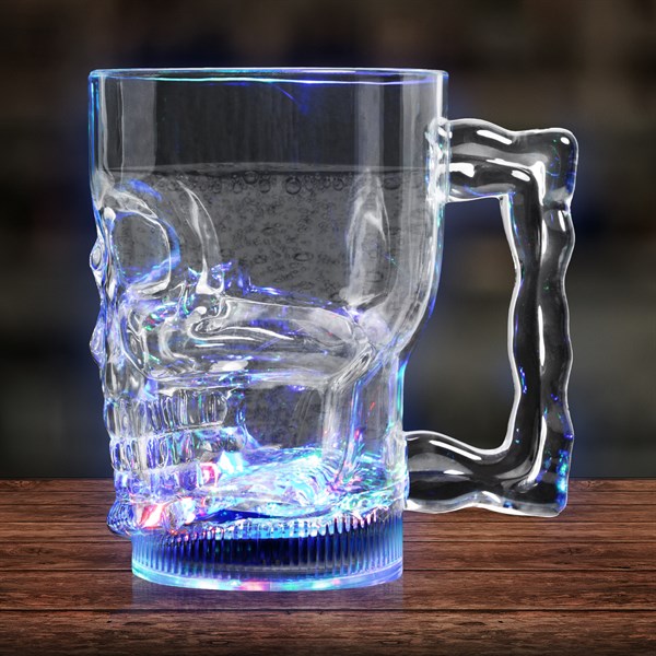 LED Light Up Flashing 20 Oz Skull Mug - Multicolor