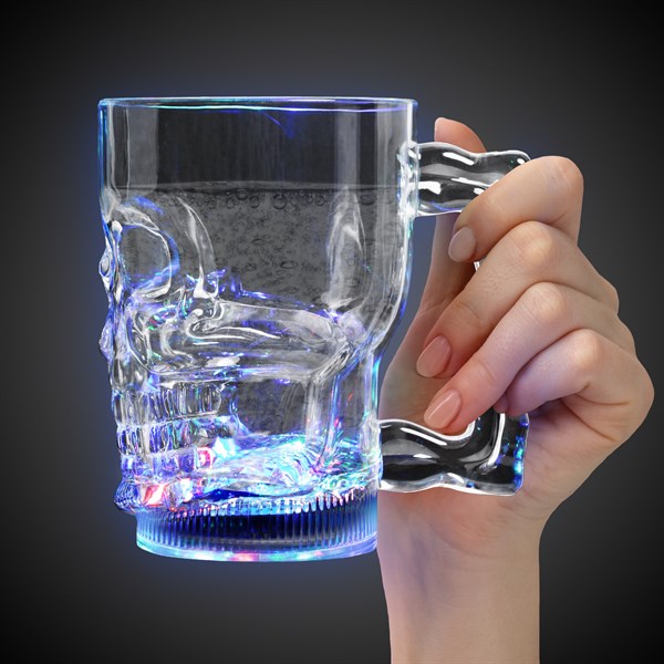LED Light Up Flashing 20 Oz Skull Mug - Multicolor
