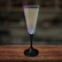 LED Multi-Color Flashing 7 Oz Champagne Glass With Black Stem