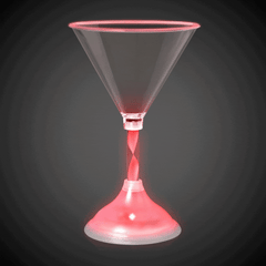 LED Light Up Flashing 7 Oz Martini Glasses - Multicolor