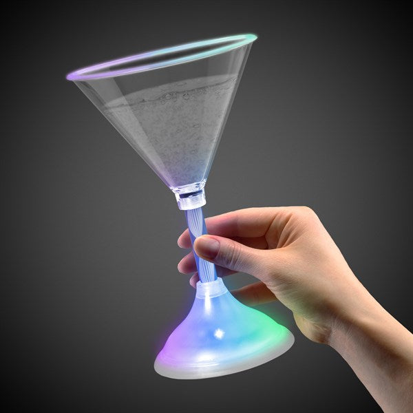 LED Light Up Flashing 7 Oz Martini Glass - Multicolor