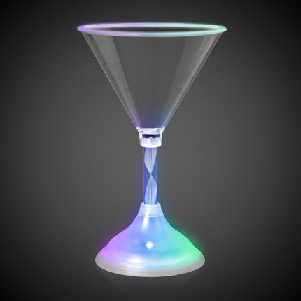 LED Light Up Flashing 7 Oz Martini Glass - Multicolor