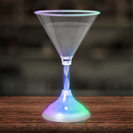 LED Light Up Flashing 7 Oz Martini Glass - Multicolor