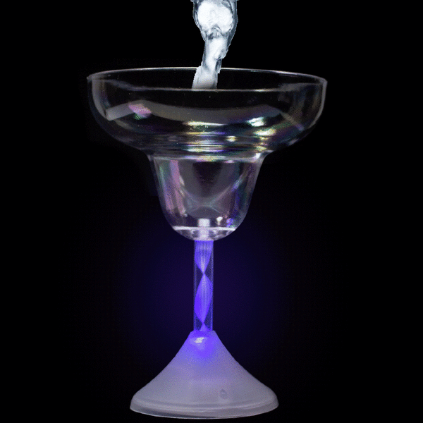 LED Light Up Multi-Color Flashing 8 Oz Margarita Glass