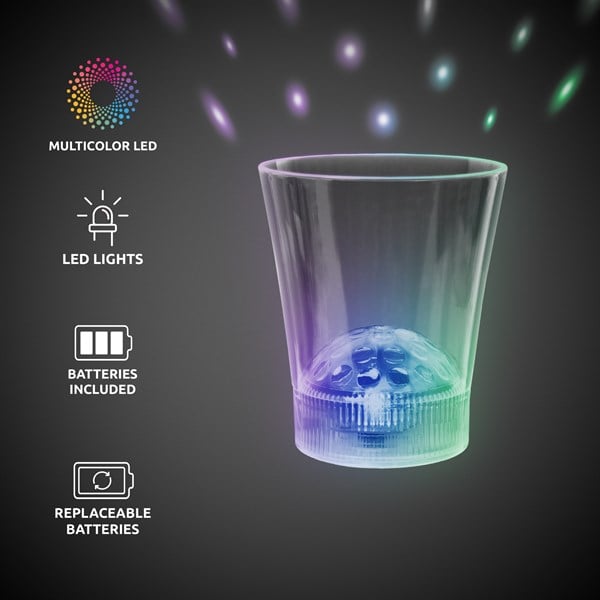 LED Light Up Flashing Disco Ball Projector 8 Oz Cup