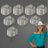 LED Light Up Flashing Sequin White Cowboy Hats - Pack of 36 Hats