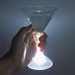 LED Light Up Flashing White 7 Oz Martini Glasses