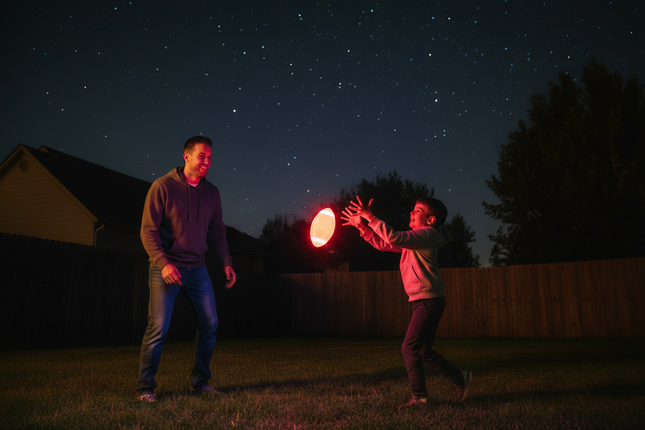 LED Light Up Football - Red Glow Night Throw